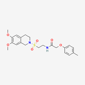 molecular formula C22H28N2O6S B2650416 N-(2-((6,7-dimethoxy-3,4-dihydroisoquinolin-2(1H)-yl)sulfonyl)ethyl)-2-(p-tolyloxy)acetamide CAS No. 922014-87-7