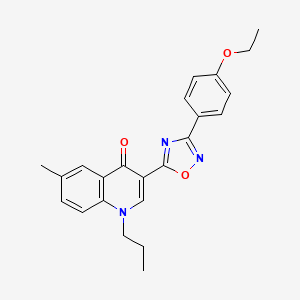molecular formula C23H23N3O3 B2650417 3-[3-(4-ethoxyphenyl)-1,2,4-oxadiazol-5-yl]-6-methyl-1-propylquinolin-4(1H)-one CAS No. 1326926-25-3
