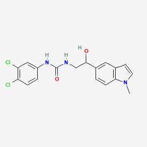 molecular formula C18H17Cl2N3O2 B2650420 1-(3,4-二氯苯基)-3-(2-羟基-2-(1-甲基-1H-吲哚-5-基)乙基)脲 CAS No. 2034256-65-8