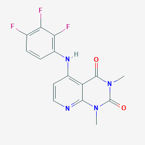 molecular formula C15H11F3N4O2 B2650423 1,3-二甲基-5-((2,3,4-三氟苯基)氨基)吡啶并[2,3-d]嘧啶-2,4(1H,3H)-二酮 CAS No. 946378-91-2