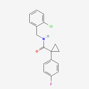 molecular formula C17H15ClFNO B2650429 N-[(2-chlorophenyl)methyl]-1-(4-fluorophenyl)cyclopropane-1-carboxamide CAS No. 1091462-77-9
