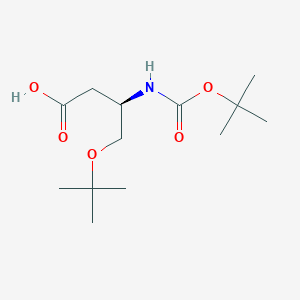 molecular formula C13H25NO5 B2650431 (3R)-4-[(2-Methylpropan-2-yl)oxy]-3-[(2-methylpropan-2-yl)oxycarbonylamino]butanoic acid CAS No. 2260918-06-5
