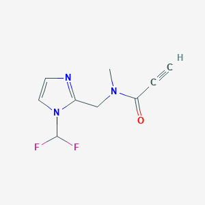 molecular formula C9H9F2N3O B2650434 N-[[1-(Difluoromethyl)imidazol-2-yl]methyl]-N-methylprop-2-ynamide CAS No. 2249079-35-2