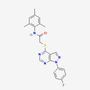 molecular formula C22H20FN5OS B2650435 2-((1-(4-fluorophenyl)-1H-pyrazolo[3,4-d]pyrimidin-4-yl)thio)-N-mesitylacetamide CAS No. 893935-00-7