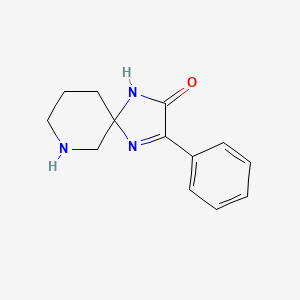 molecular formula C13H15N3O B2650437 3-苯基-1,4,7-三氮杂螺[4.5]癸-3-烯-2-酮 CAS No. 1338683-56-9