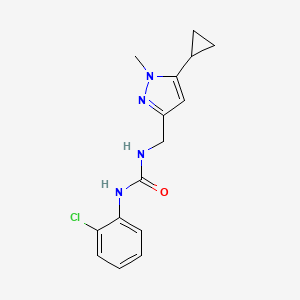 B2650438 1-(2-chlorophenyl)-3-((5-cyclopropyl-1-methyl-1H-pyrazol-3-yl)methyl)urea CAS No. 1448128-02-6