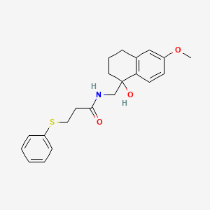 N-((1-hydroxy-6-methoxy-1,2,3,4-tetrahydronaphthalen-1-yl)methyl)-3-(phenylthio)propanamide