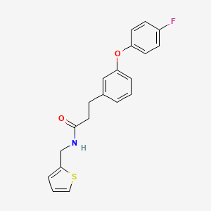 3-(3-(4-fluorophenoxy)phenyl)-N-(thiophen-2-ylmethyl)propanamide