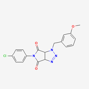 molecular formula C18H15ClN4O3 B2650455 5-(4-chlorophenyl)-1-(3-methoxybenzyl)-3a,6a-dihydropyrrolo[3,4-d][1,2,3]triazole-4,6(1H,5H)-dione CAS No. 1008977-15-8