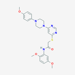 molecular formula C25H29N5O4S B2650463 N-(2,5-dimethoxyphenyl)-2-({6-[4-(4-methoxyphenyl)piperazin-1-yl]pyrimidin-4-yl}sulfanyl)acetamide CAS No. 1251683-64-3