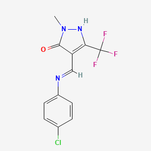 4-[(4-chloroanilino)methylene]-2-methyl-5-(trifluoromethyl)-2,4-dihydro-3H-pyrazol-3-one