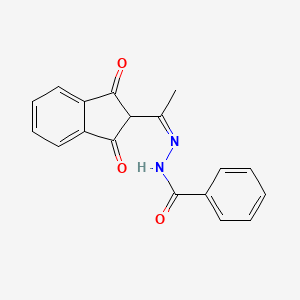 molecular formula C18H14N2O3 B2650482 N'-[(1Z)-1-(1,3-dioxo-2,3-dihydro-1H-inden-2-yl)ethylidene]benzohydrazide CAS No. 325699-58-9