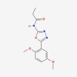 molecular formula C13H15N3O4 B2650487 N-[5-(2,5-dimethoxyphenyl)-1,3,4-oxadiazol-2-yl]propanamide CAS No. 952841-39-3