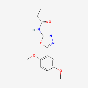 molecular formula C13H15N3O4 B2650487 N-(5-(2,5-dimethoxyphenyl)-1,3,4-oxadiazol-2-yl)propionamide CAS No. 952841-39-3