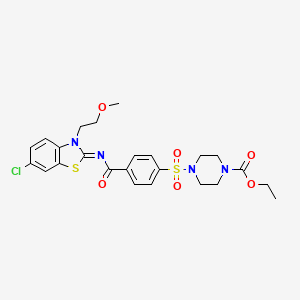 (Z)-ethyl 4-((4-((6-chloro-3-(2-methoxyethyl)benzo[d]thiazol-2(3H)-ylidene)carbamoyl)phenyl)sulfonyl)piperazine-1-carboxylate