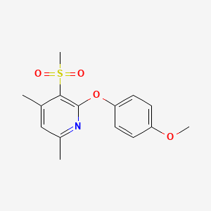 molecular formula C15H17NO4S B2650493 2-(4-Methoxyphenoxy)-4,6-dimethyl-3-(methylsulfonyl)pyridine CAS No. 341967-31-5