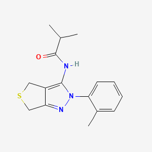 molecular formula C16H19N3OS B2650496 2-methyl-N-[2-(2-methylphenyl)-4,6-dihydrothieno[3,4-c]pyrazol-3-yl]propanamide CAS No. 396723-37-8