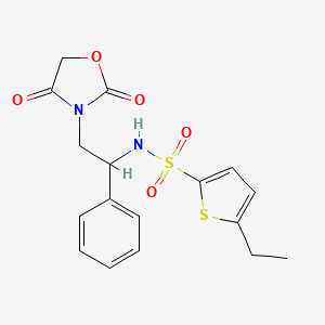 molecular formula C17H18N2O5S2 B2650499 N-[2-(2,4-dioxo-1,3-oxazolidin-3-yl)-1-phenylethyl]-5-ethylthiophene-2-sulfonamide CAS No. 2034266-44-7