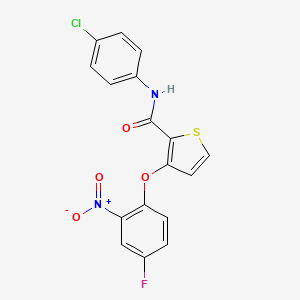 B2650504 N-(4-chlorophenyl)-3-(4-fluoro-2-nitrophenoxy)thiophene-2-carboxamide CAS No. 303152-71-8