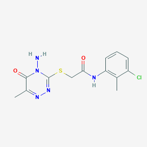 B2650508 2-[(4-amino-6-methyl-5-oxo-1,2,4-triazin-3-yl)sulfanyl]-N-(3-chloro-2-methylphenyl)acetamide CAS No. 723322-66-5