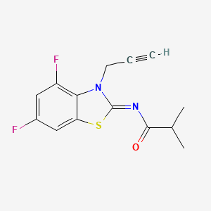 molecular formula C14H12F2N2OS B2650524 N-[(2Z)-4,6-difluoro-3-(prop-2-yn-1-yl)-2,3-dihydro-1,3-benzothiazol-2-ylidene]-2-methylpropanamide CAS No. 865248-70-0