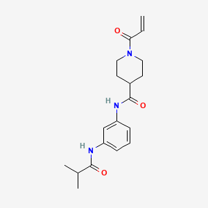 B2650553 N-[3-(2-Methylpropanoylamino)phenyl]-1-prop-2-enoylpiperidine-4-carboxamide CAS No. 2361899-32-1