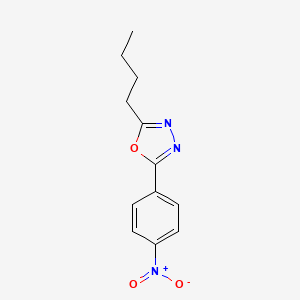 molecular formula C12H13N3O3 B2650566 2-Butyl-5-(4-nitrophenyl)-1,3,4-oxadiazole CAS No. 100933-81-1