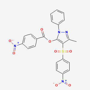 [5-Methyl-4-(4-nitrophenyl)sulfonyl-2-phenylpyrazol-3-yl] 4-nitrobenzoate