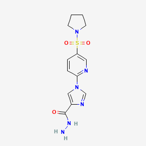 1-[5-(pyrrolidin-1-ylsulfonyl)pyridin-2-yl]-1H-imidazole-4-carbohydrazide