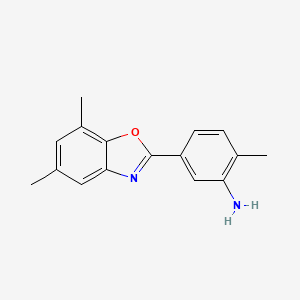 molecular formula C16H16N2O B2650601 5-(5,7-Dimethyl-1,3-benzoxazol-2-yl)-2-methylaniline CAS No. 293737-72-1