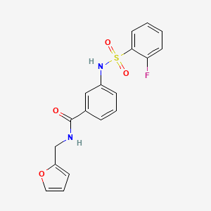 3-[(2-fluorophenyl)sulfonylamino]-N-(furan-2-ylmethyl)benzamide
