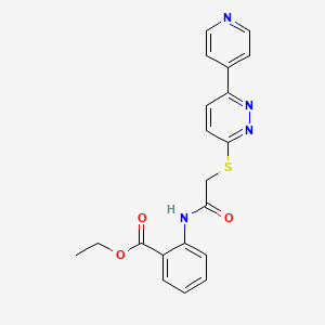 molecular formula C20H18N4O3S B2650638 ethyl 2-(2-{[6-(pyridin-4-yl)pyridazin-3-yl]sulfanyl}acetamido)benzoate CAS No. 872702-15-3