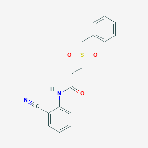 B2650654 3-(benzylsulfonyl)-N-(2-cyanophenyl)propanamide CAS No. 880336-50-5