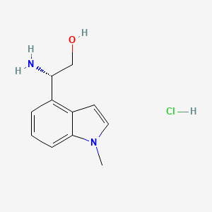 molecular formula C11H15ClN2O B2650656 (2S)-2-氨基-2-(1-甲基吲哚-4-基)乙醇;盐酸盐 CAS No. 2408937-83-5