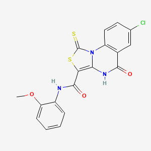 7-chloro-N-(2-methoxyphenyl)-5-oxo-1-thioxo-4,5-dihydro-1H-thiazolo[3,4-a]quinazoline-3-carboxamide