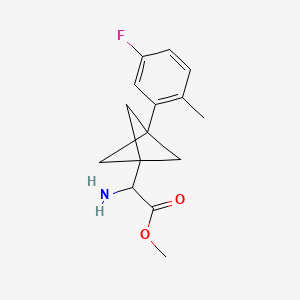 molecular formula C15H18FNO2 B2650664 Methyl 2-amino-2-[3-(5-fluoro-2-methylphenyl)-1-bicyclo[1.1.1]pentanyl]acetate CAS No. 2287261-67-8