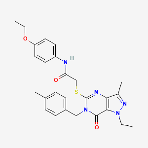N-(4-ethoxyphenyl)-2-({1-ethyl-3-methyl-6-[(4-methylphenyl)methyl]-7-oxo-1H,6H,7H-pyrazolo[4,3-d]pyrimidin-5-yl}sulfanyl)acetamide