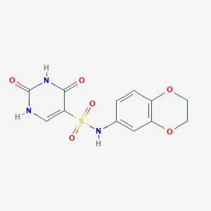 molecular formula C12H11N3O6S B2650671 N-(2,3-dihydro-1,4-benzodioxin-6-yl)-2-hydroxy-6-oxo-1,6-dihydropyrimidine-5-sulfonamide CAS No. 869636-40-8