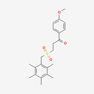 molecular formula C22H28O4S B2650674 1-(4-甲氧基苯基)-3-[(2,3,4,5,6-五甲基苯基)磺酰基]-1-丙酮 CAS No. 868256-00-2