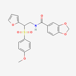 N-(2-(furan-2-yl)-2-((4-methoxyphenyl)sulfonyl)ethyl)benzo[d][1,3]dioxole-5-carboxamide
