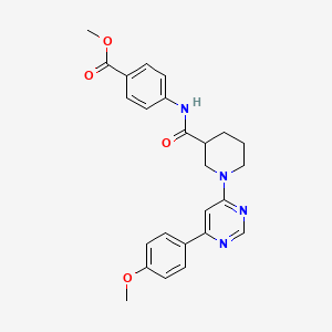 molecular formula C25H26N4O4 B2650682 methyl 4-{1-[6-(4-methoxyphenyl)pyrimidin-4-yl]piperidine-3-amido}benzoate CAS No. 1396808-01-7