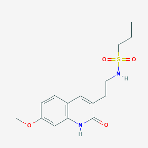 molecular formula C15H20N2O4S B2650690 N-[2-(7-methoxy-2-oxo-1,2-dihydroquinolin-3-yl)ethyl]propane-1-sulfonamide CAS No. 851408-79-2