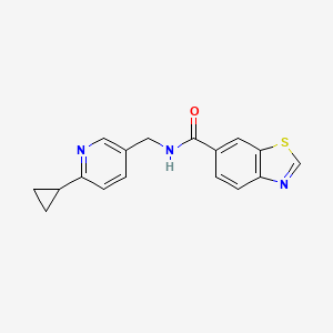 molecular formula C17H15N3OS B2650700 N-[(6-cyclopropylpyridin-3-yl)methyl]-1,3-benzothiazole-6-carboxamide CAS No. 2309574-24-9
