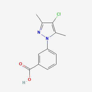 molecular formula C12H11ClN2O2 B2650711 3-(4-Chloro-3,5-dimethyl-pyrazol-1-yl)-benzoic acid CAS No. 957490-56-1
