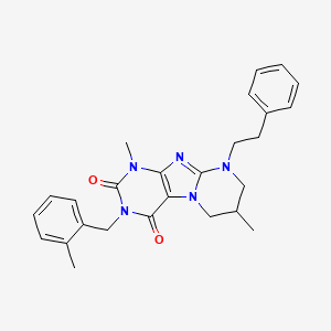 1,7-dimethyl-3-(2-methylbenzyl)-9-phenethyl-6,7,8,9-tetrahydropyrimido[2,1-f]purine-2,4(1H,3H)-dione