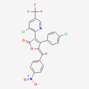 (5Z)-4-(4-chlorophenyl)-3-[3-chloro-5-(trifluoromethyl)pyridin-2-yl]-5-[(4-nitrophenyl)methylidene]furan-2-one