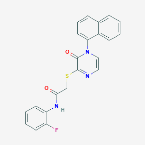 N-(2-fluorophenyl)-2-((4-(naphthalen-1-yl)-3-oxo-3,4-dihydropyrazin-2-yl)thio)acetamide