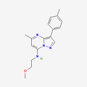 molecular formula C17H20N4O B2650736 N-(2-methoxyethyl)-5-methyl-3-(4-methylphenyl)pyrazolo[1,5-a]pyrimidin-7-amine CAS No. 900894-94-2