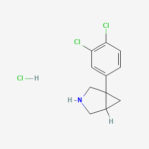 molecular formula C11H12Cl3N B2650737 1-(3,4-dichlorophenyl)-3-azabicyclo[3.1.0]hexane Hydrochloride CAS No. 410074-74-7; 86215-36-3