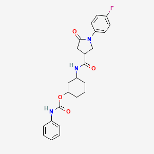 3-(1-(4-Fluorophenyl)-5-oxopyrrolidine-3-carboxamido)cyclohexyl phenylcarbamate